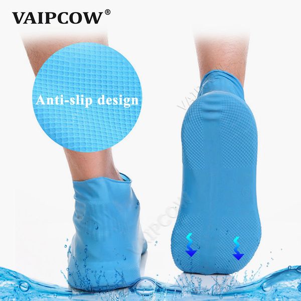 Couvre-chaussures de pluie imperméables en Latex réutilisables en caoutchouc antidérapant épaississent les couvre-chaussures de botte de pluie