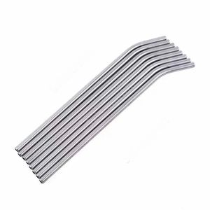 Pailles à boire en métal réutilisables Accessoires de barre de fête à la maison en acier inoxydable Droit Bent Thé Café Boire pour gobelets 215x6mm 2000pcs