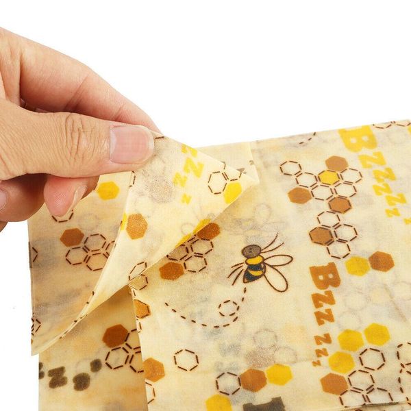 Cire d'abeille naturelle réutilisable Wraps réutilisables Eco Living No More Plastic Bee Wax Cloth Fruit Storage Pouch Wraps