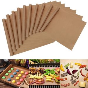 Revêtement de papier de cuisson antiadhésif réutilisable, feuille de téflon résistante aux hautes températures pour la cuisson au barbecue en plein air