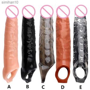 Réutilisable Penis Sleeve Penis Extender Big Cock Extension Dick Agrandir Adult Sex Toys Pour Hommes Agrandissement Du Pénis Délai L230518