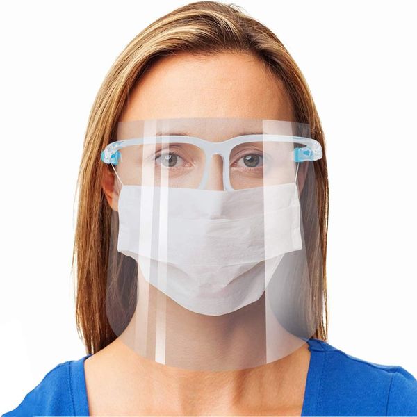 Lunettes de protection faciales réutilisables Lunettes de protection faciale Visière anti-buée transparente Couche anti-éclaboussures Protégez les yeux des éclaboussures Masque facial Par DHL