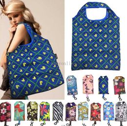 Bolsa de compras reutilizable Bolsa de nylon plegable Bolsas de compras ecológicas Portátil Hogar Supermercado Supermercado Tote de compras FY4933