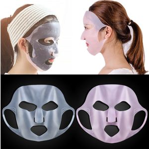 Herbruikbare siliconen gezichtsmaskerhouder voor plaatmaskers Mydraterende gezichtsmasker Cover voorkomen Verdamping Schoonheid Huidverzorging Gereedschap