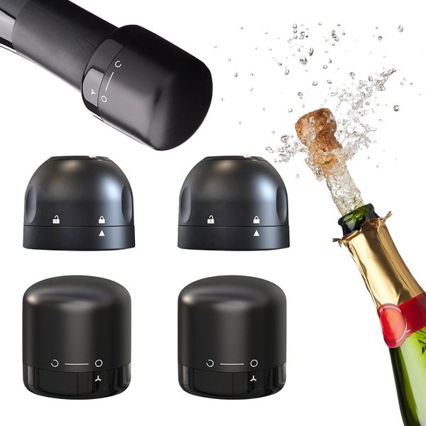 El sellador de tapones de vino de champán a prueba de fugas de silicona reutilizable mantiene el champán y el vino frescos