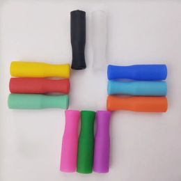 Puntas de pajita de silicona reutilizables para pajitas de acero inoxidable de 6 mm, 11 colores en stock, puntas de pajita de silicona de calidad alimentaria