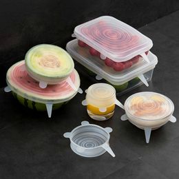 Herbruikbare siliconen stretch deksels Food Savers Bowl Cover Round koelkast Voedselopslag
