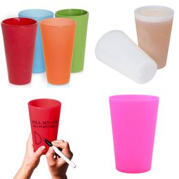 Verres à vin en Silicone réutilisables, tasse à bière d'extérieur imprimée Portable pour voyage pique-nique piscine Camping