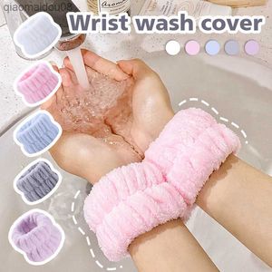 Réutilisable Spa Poignet Washband Doux Serviette En Microfibre Bracelets Pour Laver Le Visage Femmes Filles Yoga Courir Sport Poignet Bandeau 2pc L230704