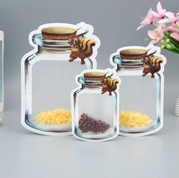 Herbruikbare eekhoorn metselaar potten noten noten snack snack koekjes tas afdichting voedsel spaarder keuken opslag organizer tassen sn559