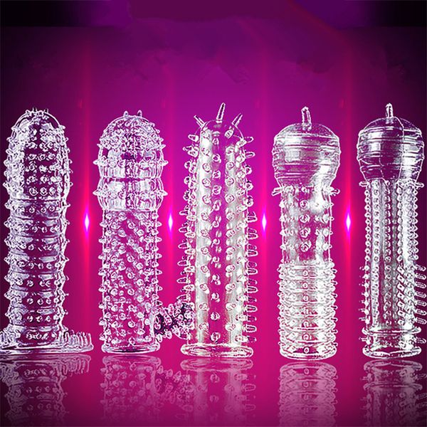 Réutilisable TPE cristal pénis manchon préservatif pénis Extendtion délai doux G Point Kondom plus sûr Sex Toy pour hommes Couples