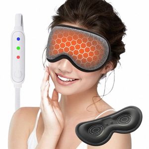 Masque pour les yeux chauffants électriques USB réutilisables Hot Compr Thérapie chaude Soins des yeux Masseur Soulager les yeux fatigués Yeux secs Sommeil bandeau I1r0 #