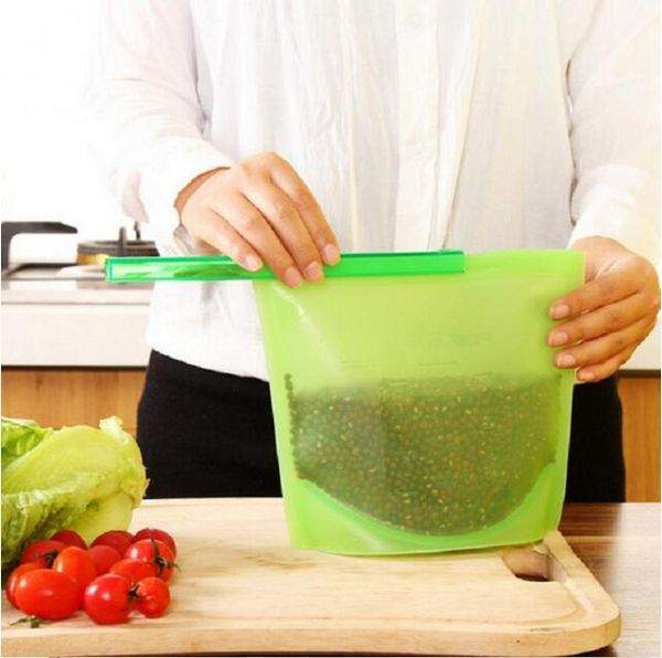Réutilisable sous vide alimentaire scellant Silicone sac de rangement conteneur cuisine réfrigérateur sac de rangement pour four à micro-ondes lave-vaisselle réfrigérateur