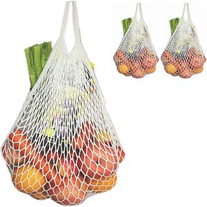 Sacs d'épicerie réutilisables Coton Mesh String Shopping Tote Bag Fruits Légumes Sac pour l'épicerie