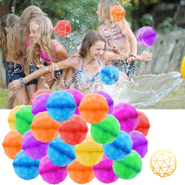 Ballon d'eau réutilisable Jeux d'extérieur plage Summer Rechargeable Scellant Scellant rapide Remplissez Silicone Ball Ball pour enfants 240423