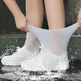 Les chaussures de pluie imperméables réutilisables couvrent le silicone en plein air accessoires de marche accessoires de chaussure anti-aslip 240419