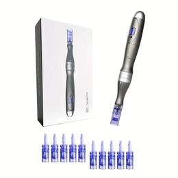 Révélez une peau lisse et impeccable avec le stylo professionnel sans fil Dr Derma Pen X6 - 10 cartouches incluses !