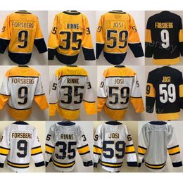 Reverse Retro Hockey 35 Pekka Rinne Jerseys Vintage 9 Filip Forsberg 59 Roman Josi Allemaal gestikt voor sportfans Winter Klassiek Stadionserie Marineblauw Geel Wit