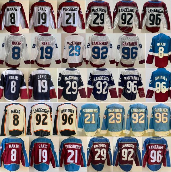 HOCKEY RETRO RETRO 96 Mikko Rantanen Jersey Man 19 Joe Sakic 21 Peter Forsberg 29 Nathan Mackinnon 92 Gabriel Landeskog 8