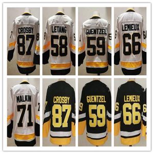 Hockey de glace rétro inversé Sidney Crosby Jersey 58 Kris Letang 59 Jake Guentzel Lemiux Evgeni Malkin Jason Zucker Blank 2022 Alternate B 290o