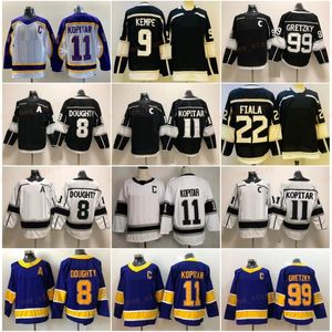 Reverse Retro Purple 11 Anze Kopitar Hockey Jerseys 8 Drew Doughty 99 Wayne Gretzky Maillot noir Alternate Classic Blanc 22 Kevin Fiala Noir Hommes S-XXXL