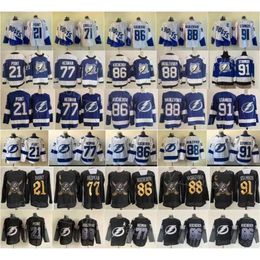 Maglia retrò inversa Tampa Bay Hockey Lighing 91 Steven Staos 21 Brayden Point 77 Victor Hedman 86 Nikita Kucherov 88 Andrei Vasilevskiy 4502