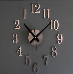 Horloge inversée arrière métallique véritable 3D stéréo bricolage horloge murale créative mode montres cloche inversion 1296608