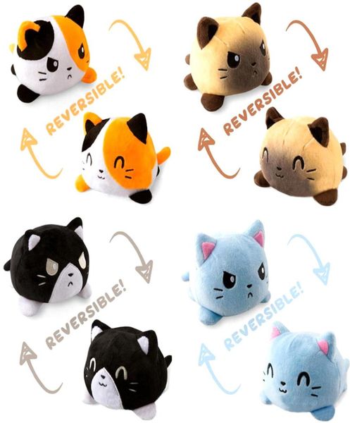 Cat réversible gato enfants cadeau doux en peluche poulpe en peluche animaux doubles doubles poupées mignonnes peluches pour pulpe kid girl8638621