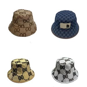 Omkeerbare designer hoed voor dames emmer hoed heren hoeden cap man zonlicht borduurwerk hoeden ontwerpers mannen canvas denim multi -kleuren prachtige FA120 H4