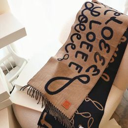 Écharpe de créateur réversible femmes foulards laine châle lettre Graffiti Design pour homme 65x180 cachemire 2 couleurs