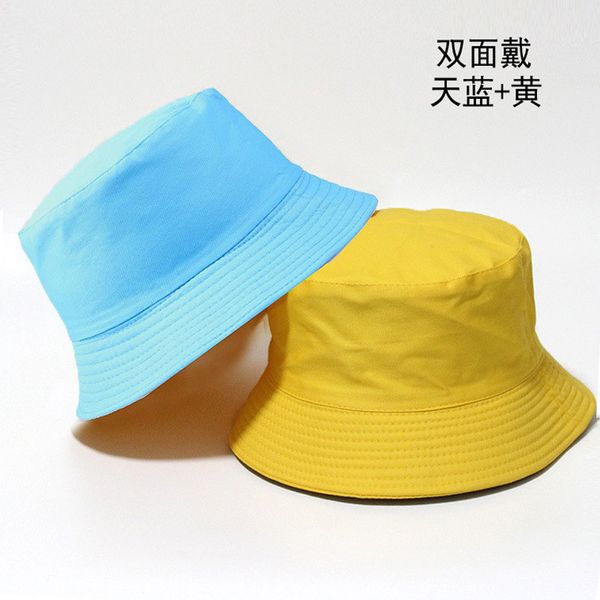 Chapeau de pêcheur réversible pour hommes, style coréen, simple et décontracté, chapeau de bassin assorti, couleur unie, panneau lumineux, chapeau de soleil, chapeau de couple, marée