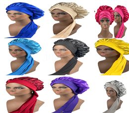 Couverture de tête réversible Breffe des femmes en soie Bonnet Unisexe Turban Beauty Satin douche Sleep Night Cap DF199