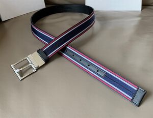 Ceinture réversible en cuir et toile à rayures, noir/bleu, mode pour hommes, ceinture pour pantalon, jean, robe, unisexe