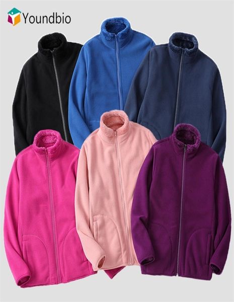 Chaqueta de lana Polar Reversible para mujer, chaqueta de esquí cálida de talla grande para otoño e invierno, chaqueta térmica suave de lana de Coral para mujer 2202213417715