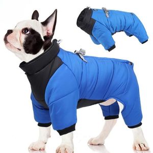 Reversible Reflective Dog Winter Jacket Dog Cold Weather Coats with Built in Harness Waterproof and Windproof Apparel Cozy Dog Clothes for Small Medium Large Dogs