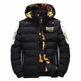 Veste d'hiver réversible hommes en plein air à capuche Parkas hiver mâle veste Parka manteau surdimensionné 2 vêtements latéraux hommes doudoune pardessus V3mF #