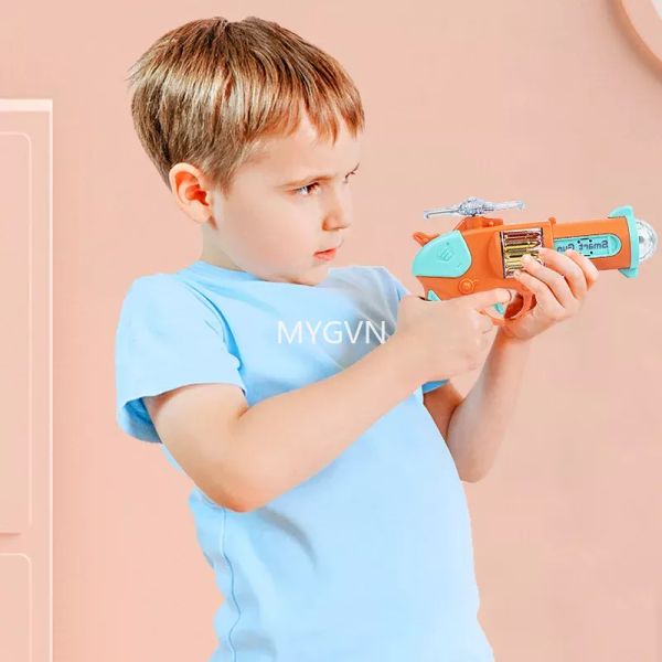 Revolver Desert Eagle pour enfants, pistolet jouet, pistolet de Projection, lanceur intelligent rotatif avec sons et lumières, cadeaux pour enfants