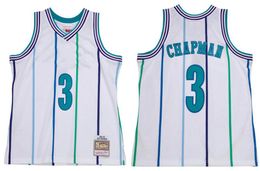 Rex Chapman Designer Custom Basketball Jersey S-6XL Mitchell Ness maillot 1998-99 Mesh Hardwoods Classics rétro blanc Hommes Femmes Jeunes maillots 3