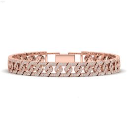 Reyes – Bracelet de Tennis en Moissanite pour femmes, en or 14k, gravé, Design en grappe, chaîne à maillons cubaine classique, bijoux fins