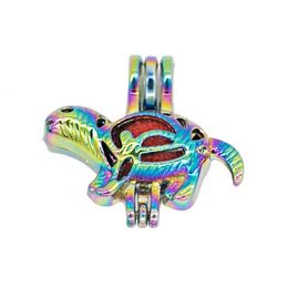 REYOW 5 pièces multicolore dinosaure perle perle Cages parfum huile essentielle diffuseur médaillon pendentif fabrication de bijoux DIY257W