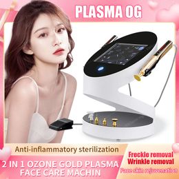 RF 2 en 1 ozono oro Plasma Lift terapia Facial mejor uso en salón Plasma RF pecas rejuvenecimiento de la piel pluma de Plasma