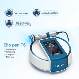 Máquina de belleza RF EMS Micro corriente eléctrica de estimula la regeneración de colágeno Terapia de luz azul Bio Pen T6 360 Dispositivo de belleza de elevación de piel giratorio