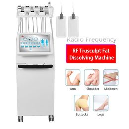RF Body Sculpting Fat Dissolver Machine Monopolar Radio Frequency Cellulite Reduction Body Shaping Equipment with 10 Pads Indolore Double Menton Removal