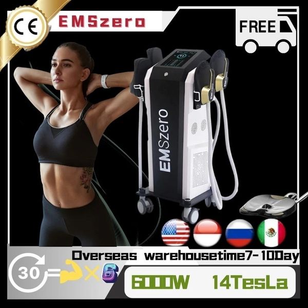 Equipo de RF 14Tesla Hi-emt Sculpt Machine EMS DLS-EMSLIM Neo 6000W NOVA Estimulador muscular de alta intensidad Salón de masajes para moldear el cuerpo EMSzero