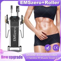 Equipo de RF Nuevo 2 en 1 EMSzero Plus Roller Equipment 4 manijas Descomposición de grasa Muscle Booster Fitness Beauty Instrument 6500W para gimnasio