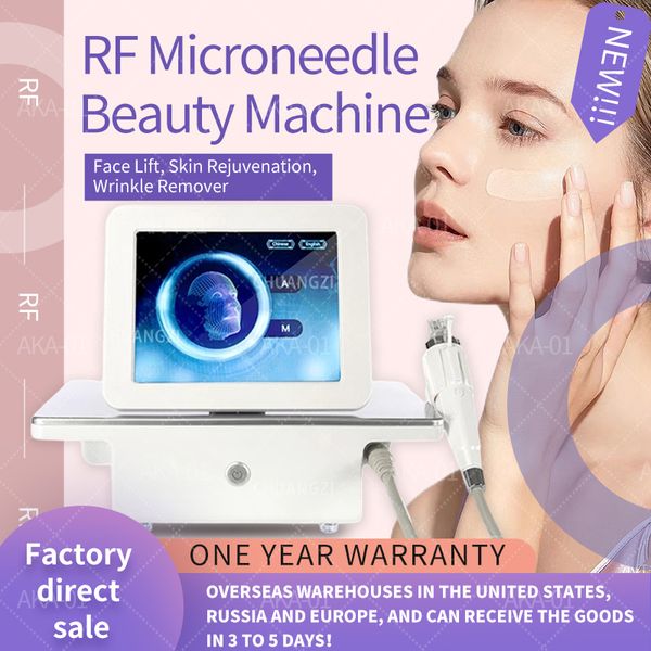 RF Arrugas faciales Belleza Microneedle Máquina fraccionada Mango RF dorado Máquina de aguja Mrico Cicatrices de acné Eliminación de estrías