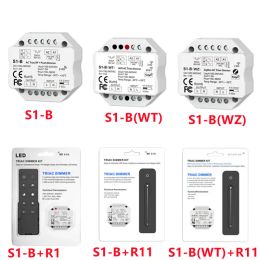 RF + PUSH AC FASE-CUT DIMMER 2.4G RF LED-controller S1-B CH*1.5A S1-B (WT) WiFi RF AC Triac Dimmer App Switch Single Color