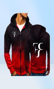 RF Roger Federer Print Sweetshirt Dawient Hoodies Men Spring Automne Fleece Zipper Veste Hoodie Hoodie HARAJUKU Vêtements masculins Y19114965489