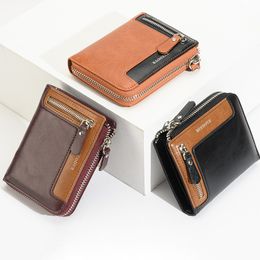 RFID Anti-deft borstel Nieuwe herenportemonnee Korte Verticale Zipper-portemonnee Multifunctionele Zero Wallet Groothandel Hot Selling