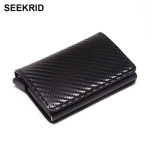 RFID Blocking Carbon Fibre Slimwallet en aluminium Carte de crédit Carte Metal Business ID Holder Slim Card Card Mini portefeuille pour Men227C